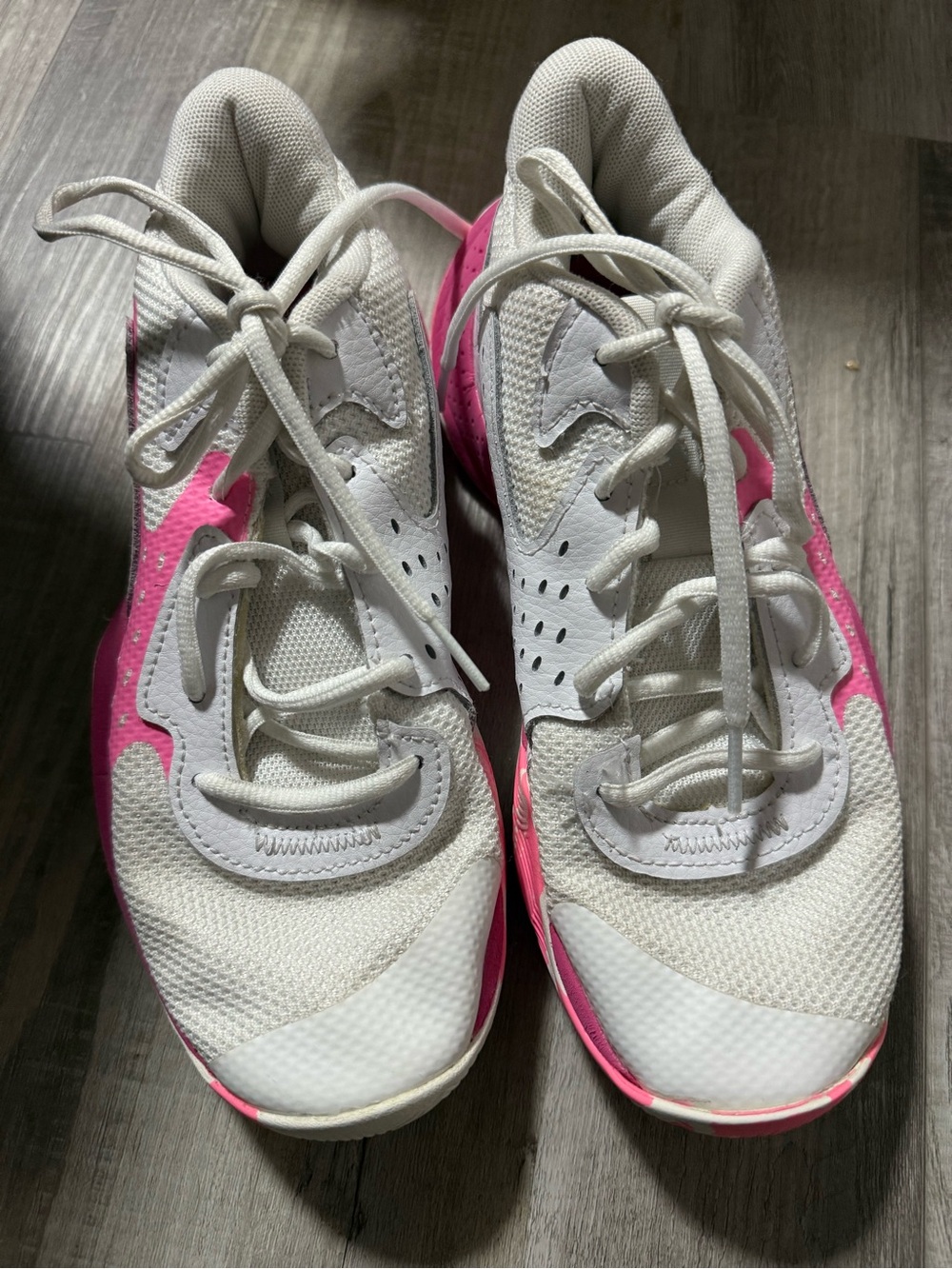 Under Armour White Sneakers with Pink Insole